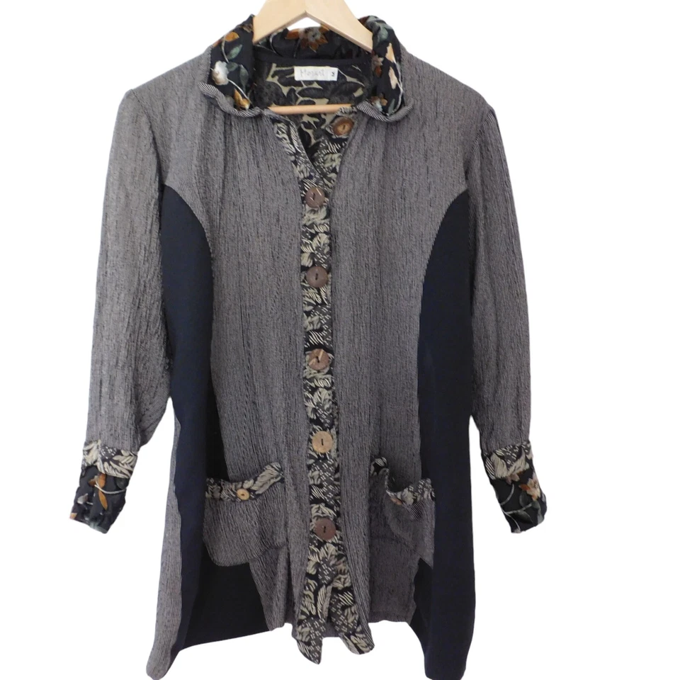 Vintage Y2K MOZART Feito nos EUA Botão Burnout Amarrar Veludo Tamanho Médio - Imagem 1 de 4