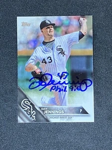 Dan Jennings Chicago White Sox signiertes Autogramm 2016 Topps Karte #US91 ~ COA - Bild 1 von 3