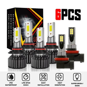 For Honda Civic 2006-2015 6x LED Headlight + Fog Light Bulb High Low Beam White - Picture 1 of 12