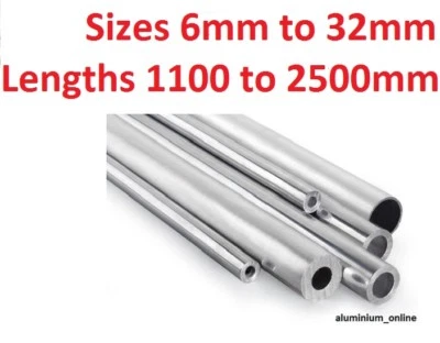 ALUMINIUM ROUND TUBE 6mm, 8mm 10mm 13mm 16mm 19mm 22mm 25mm 29mm 32mm