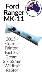 Double Gauge Pillar Pod to suit PX MK11 RANGER 2 x 52mm PAINTED Factory Cream - Picture 1 of 3
