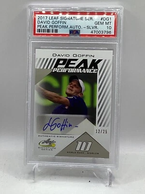 2017 Leaf Signature Peak Performance Auto Silver DG1 David Goffin PSA 10 - Image 1 of 2