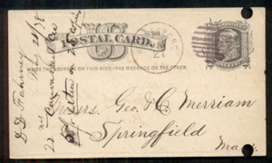 1878 Waynesboro, PA und GITTER ausgefallener Stempel in Magenta auf 1 ¢ Karte, Lochlöcher, sehr schön - Bild 1 von 1