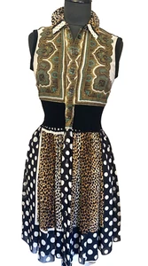 Dolce and Gabbana D&G Multi Pattern Scarf Silk Runway Dress IT40 UK8 US4 EU34 - Picture 1 of 22