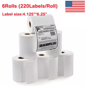 6 Rolls DYMO 4XL Direct Thermal Shipping Labels 4x6 220/Roll Compatible 1744907 - Picture 1 of 6