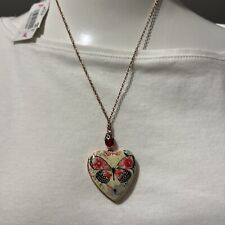 $48 Betsey Johnson Jewelry VTG LOCKETS  Flower Butterfly  Necklace #131A