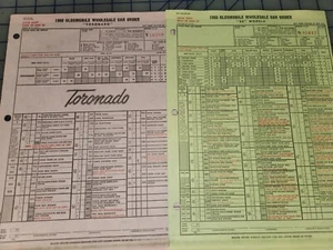 1968 Oldsmobile Order Forms Original 88 Toronado Lot of 2 - Bild 1 von 1