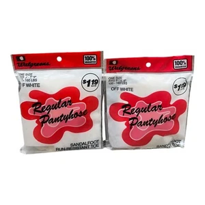 Vintage Walgreens run resistant regular pantyhose off white OS 100-160lbs 2 pkgs - Picture 1 of 2