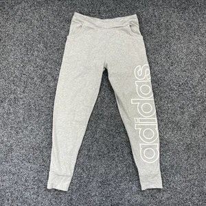 Adidas Pants Kids Gray Logo Print Casual Tights Pants Joggers Girls Size XL - Picture 1 of 6