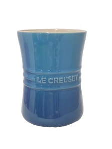 Le Creuset Stoneware 1 Liter Utensil Holder Stonewear Crock Blue Marseille NEW - Picture 1 of 9
