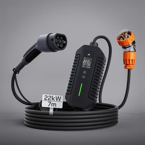 dé 22kW Portable Type 2 EV Charging Cable to CEE 32A 5-PIN 3-Phase *FREE POSTAGE - Bild 1 von 10