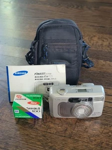 Samsung Maxima Zoom 105 Ti fotocamera pellicola 35 mm punta e scatta con accessori TESTATA - Foto 1 di 13