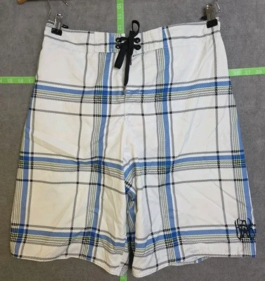 Pantalones Cortos Tony Hawk Para Hombre Medianos 32 pulgadas X 21 pulgadas X 11 pulgadas Blanco Ventana Cuadros Foto 1 de 4