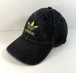 Adidas Originals Denim Dad Mütze schwarz gold Trefoil Logo - OSFW verstellbar - Bild 1 von 9