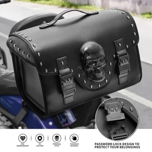 32L Luggage Tail Bag PU Leather Travel Seat Storage for Motorcycle Universal - Picture 1 of 10