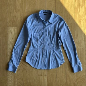 Theory hellblaues Button-Down-Hemd Kragenfalten Baumwollmischung klassisch Small - Bild 1 von 4