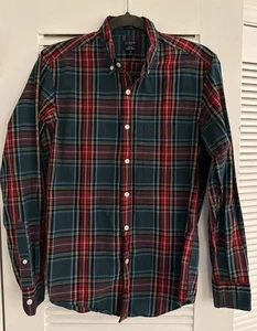 New J Crew Men’s Flex Washed Plaid Cotton Shirt, Slim Fit, SM - Picture 1 of 4