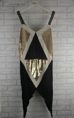 Sass & Bide womens mini dress black gold 10 nevermind sequin embellished - Image 1 of 4