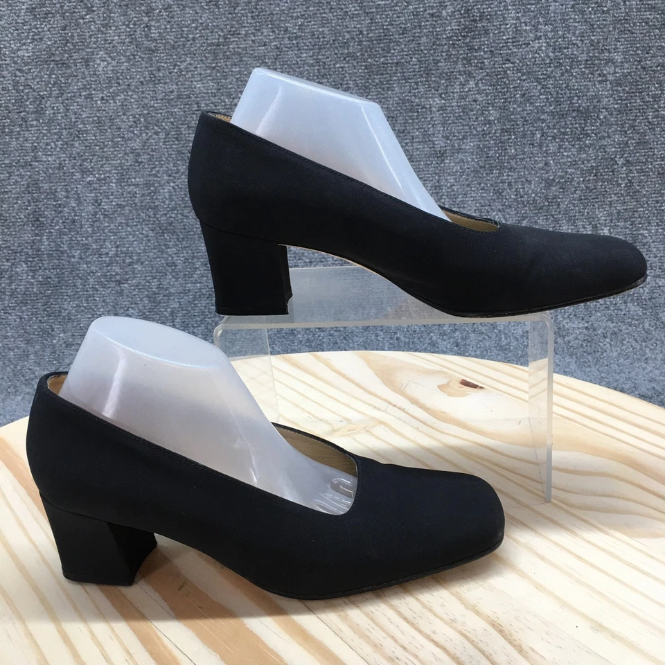 Zapatos de salón Enzo Angiolini para mujer 7M sin cordones negros gamuza tacones en bloque punta cuadrada Foto 1 de 4