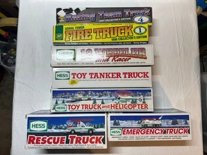 Hess Toy Lot Emergency Rescue Tanker Truck Helicopter 18 Wheeler Lights & Tanker - Picture 1 of 8