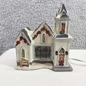 Enchanted Christmas Lighted Country Church Victorian Series Christmas Village - Picture 1 of 12