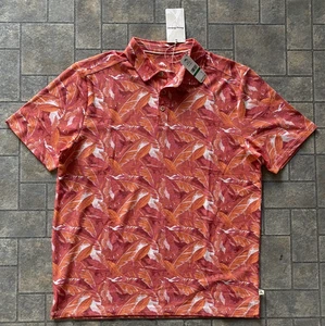 Tommy Bahama Jungle Bay Poloshirt Herren L hell Havanna Palmen ST226191 $ 115 neu mit Etikett - Bild 1 von 16