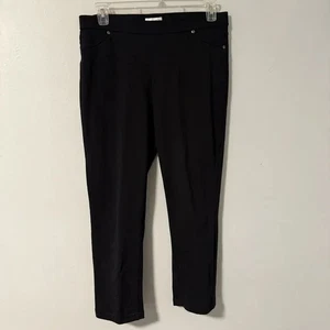 Susan Graver schwarze Pull-On Strick Skinny Hose mit Taschen L Baumwolle/Elasthan - Bild 1 von 9