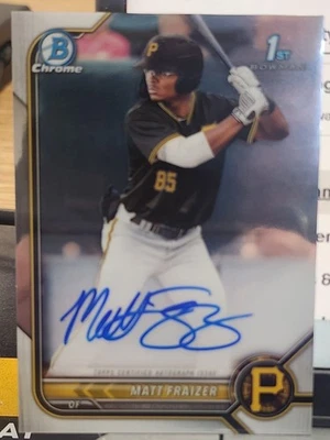 2022 BOWMAN CHROME MATT FRAIZER PIRATES AUTO ROOKIE RC - Image 1 of 2