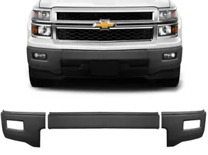 New Bed-Lined Front Bumper Overlay Cap Cover 14-15 Silverado w/Fogs no-Sensor - Picture 1 of 4