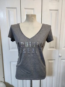 Victoria's Secret PINK Cardinals Baseball Iridescent Text V-Neck Tee - Picture 1 of 7