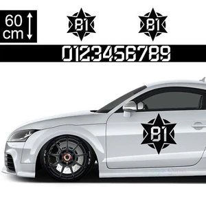 Startnummer Auto Aufkleber WUNSCH-NUMMER -  Schriftart 16 20cm MATT SCHWARZ - Bild 1 von 5