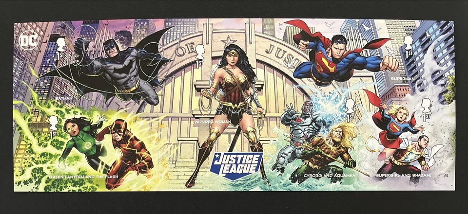 GB 2021 MNH DC COLLECTION JUSTICE LEAGUE MINIATURE MINI SHEET MS4587 - Image 1 of 1