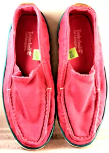 Timberland Shoes Womens 8 M Earthkeepers Hookset Denim Loafers 8968R Pink Canvas - Picture 1 of 23