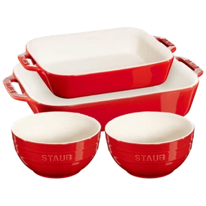 Staub Keramik 4-teiliges Back- und Schüsseln Set - Kirsche - Bild 1 von 5