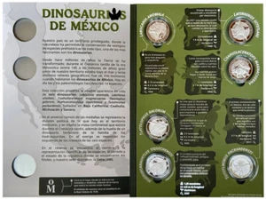 Mexico 2025 Dinosaurs of Mexico, Set 6 Medals 999 Silver Proof Dinosaurios de Me - Picture 1 of 10