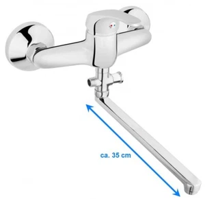 Marken Wannenfüllarmatur Wannenarmatur mit Brauseanschluss langer Auslauf Chrom - Bild 1 von 3