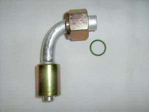 A/C FITTING,BEADLOCK,CRIMP,FEMALE O RING, 90 DEGREE # 12 NUT, #10 HOSE 35B1330 - Picture 1 of 2