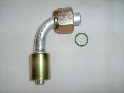 A/C FITTING,BEADLOCK,CRIMP,FEMALE O RING, 90 DEGREE # 12 NUT, #10 HOSE 35B1330 - Image 1 of 2