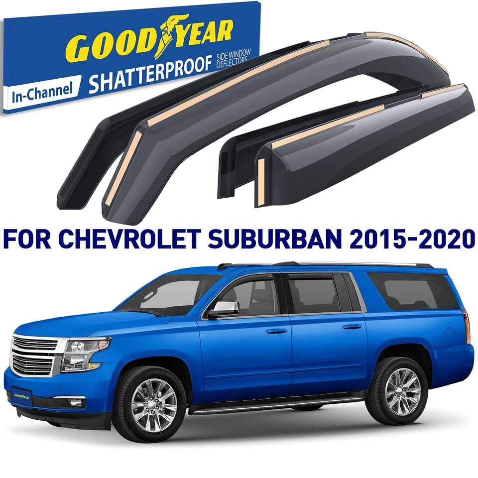 Guarda chuva viseiras de ventilação sombra para 2015-2020 Chevrolet (Chevy) Suburban - Imagem 1 de 4