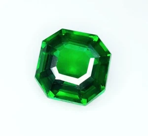 Gema suelta de zafiro verde natural de Ceilán de 9 quilates certificada corte octágono W118 - Imagen 1 de 12