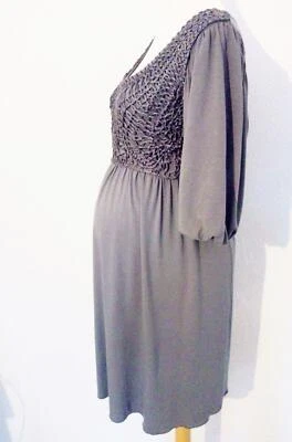 Umstandskleid QUEENMUM  Gr. 36 / 38 hellgrau  NEU - Bild 1 von 4