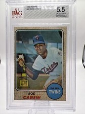 Rod Carew 1968 Topps All-Star Rookie Card  #80- BVG Graded 5.5 EXCELLENT+ Subs