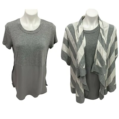 Forever 21 Top Cárdigan Combo Mujer Blusa Mediana Camiseta Gris Trabajo Oficina Informal Foto 1 de 4