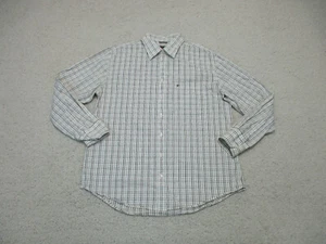 Mossimo Supply Button Up Shirt Extra Large White Brown Plaid Casual Pocket Mens - Picture 1 of 10
