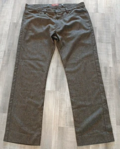 Mens PATRICK  JAMES 38x30 Coffee Wool Poly Blend Flat Front Dress Pant - Picture 1 of 9