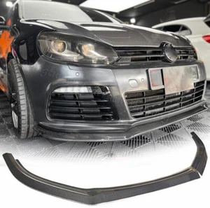 Fits Volkswagen VW Golf 6 MK6 R20 10-13 REAL CARBON Front Bumper Lip Spoiler Kit - Picture 1 of 14
