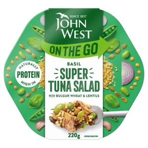 John West Tuna Basil On The Go Super Salad 220g PACK OF 4 - Picture 1 of 1