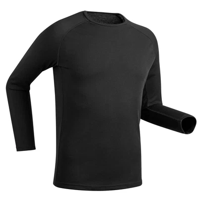 WEDZE Men's Thermal Skiing Base Layer 100 Black Warm Comfortable Decathlon