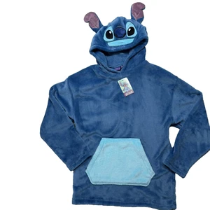 Disney Stitch Sweater Hoodie Unisex Large NEW Folds into Pillow Detailed Hood - Picture 1 of 12