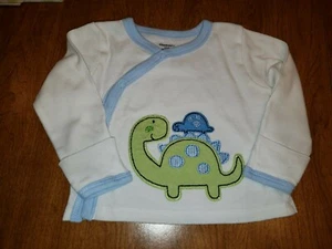 Gerber 0/3 Mos. Camiseta de manga larga de punto lateral a presión con mitones - Imagen 1 de 4